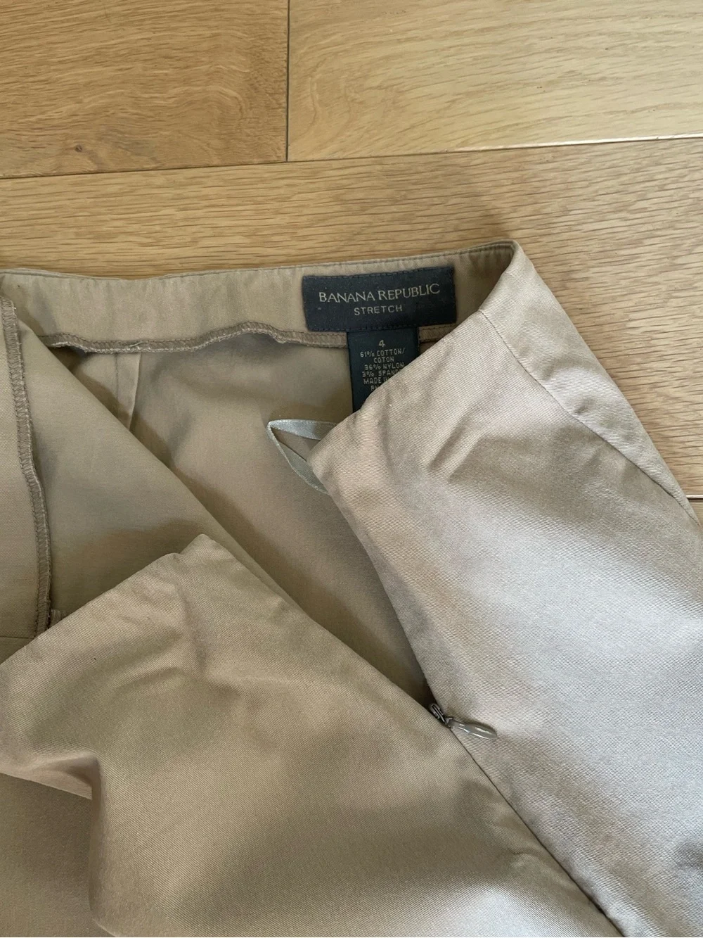 VTG Banana Republic Y2K Carolyn Bessette-Kennedy Beige Pencil Skirt Stretch 4